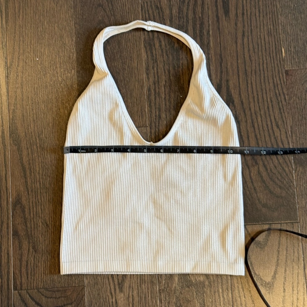 White Ribbed Halter Top - Picture 2 of 3